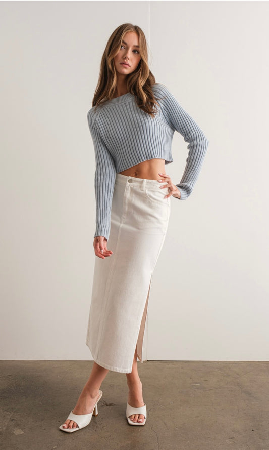 Logan Denim Midi Skirt